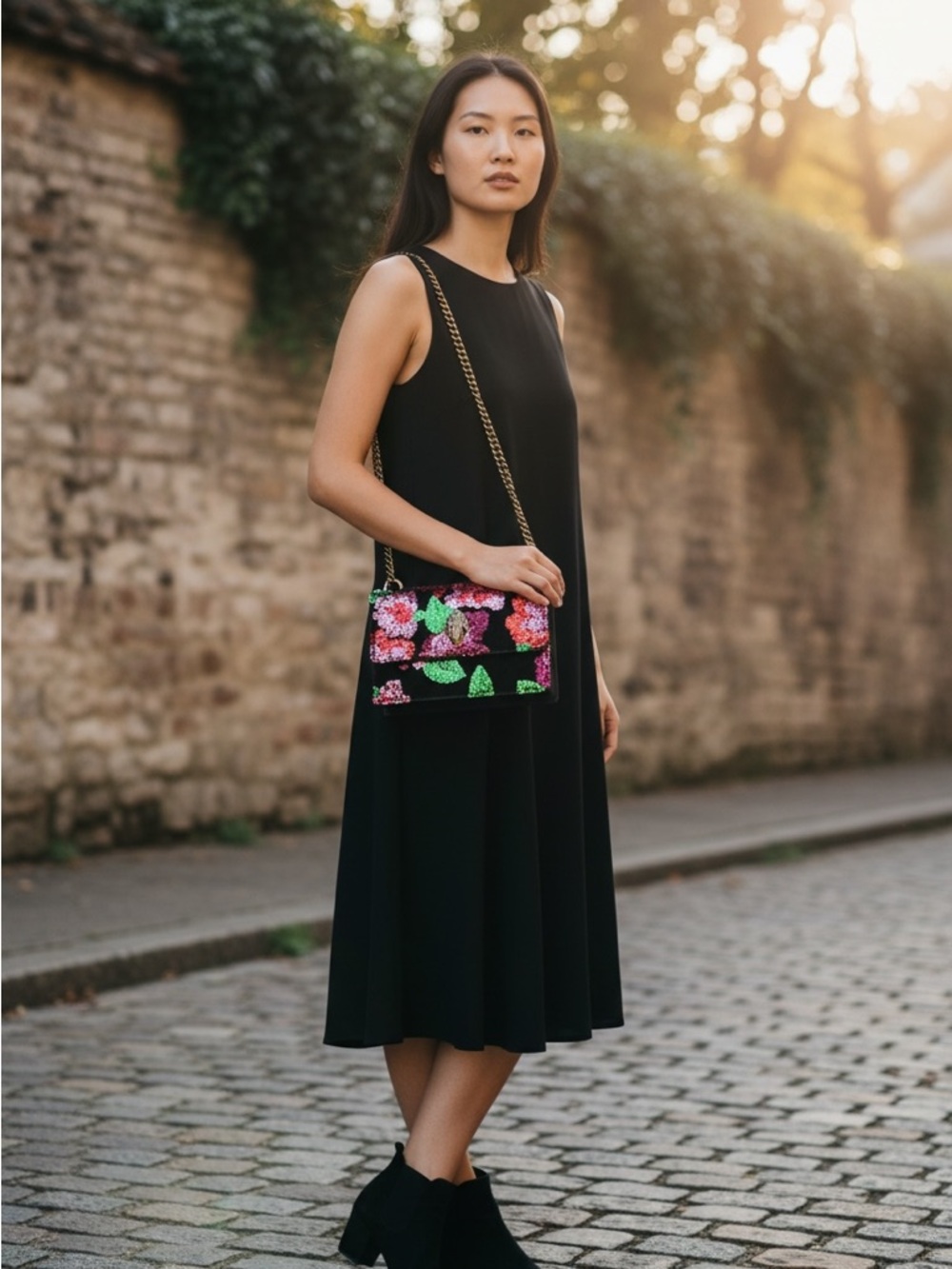 Kurt Geiger London Shoreditch Floral Sequin Small Crossbody Bag - Picture 6 of 7